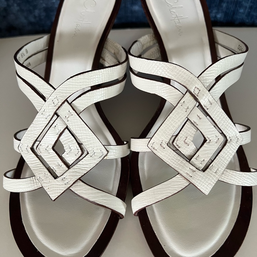 Cole Haan, white, size 6.5, wedge sandals